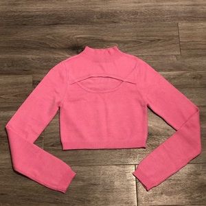 Blue Blush Pink Crop Sweater